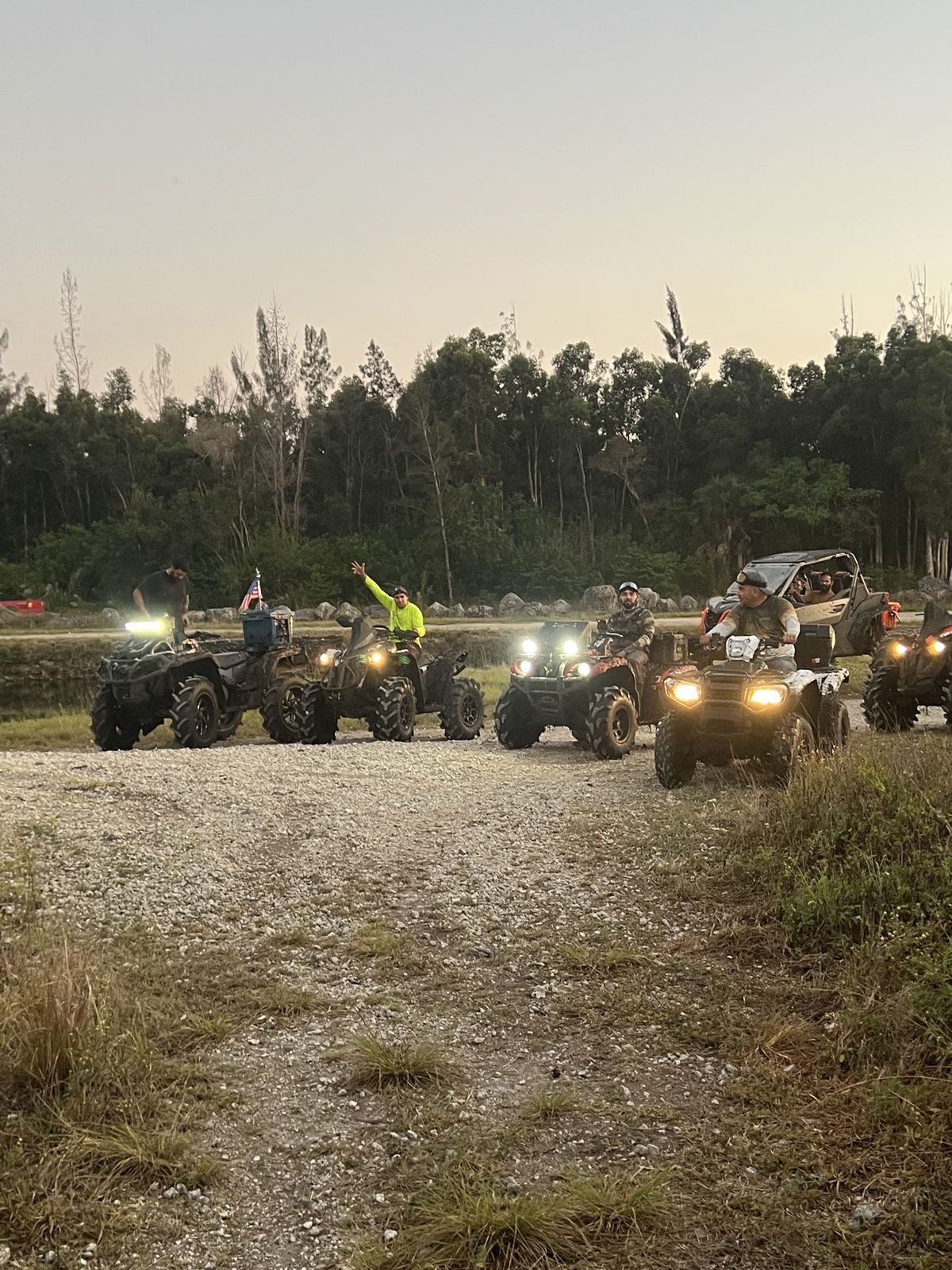 ATV lineup on the trail